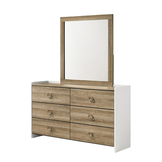 Posey Dusty Oak/White Mirror - Ornate Home