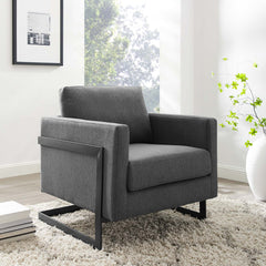 Posse Black/Charcoal Upholstered Fabric Accent Chair - Ornate Home