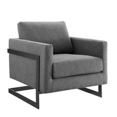 Posse Black/Charcoal Upholstered Fabric Accent Chair - Ornate Home