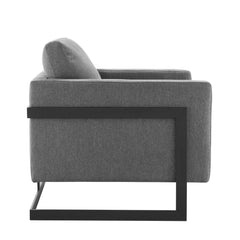 Posse Black/Charcoal Upholstered Fabric Accent Chair - Ornate Home