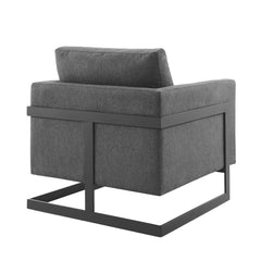 Posse Black/Charcoal Upholstered Fabric Accent Chair - Ornate Home