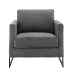 Posse Black/Charcoal Upholstered Fabric Accent Chair - Ornate Home