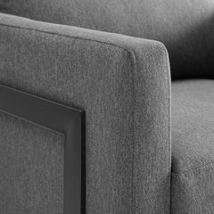 Posse Black/Charcoal Upholstered Fabric Accent Chair - Ornate Home
