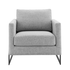 Posse Black/Light Gray Upholstered Fabric Accent Chair - Ornate Home