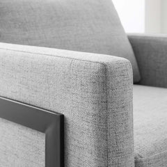 Posse Black/Light Gray Upholstered Fabric Accent Chair - Ornate Home
