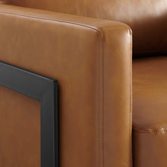 Posse Black/Tan Vegan Leather Accent Chair - Ornate Home