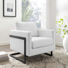 Posse Black/White Upholstered Fabric Accent Chair - Ornate Home
