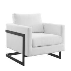 Posse Black/White Upholstered Fabric Accent Chair - Ornate Home