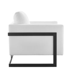 Posse Black/White Upholstered Fabric Accent Chair - Ornate Home