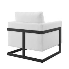 Posse Black/White Upholstered Fabric Accent Chair - Ornate Home