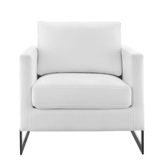 Posse Black/White Upholstered Fabric Accent Chair - Ornate Home