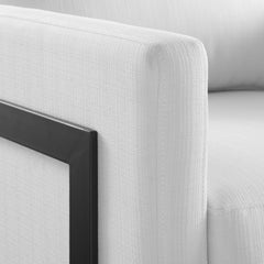 Posse Black/White Upholstered Fabric Accent Chair - Ornate Home