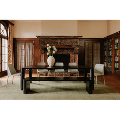 Post Black Large Dining Table - Ornate Home