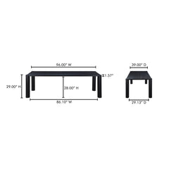 Post Black Large Dining Table - Ornate Home