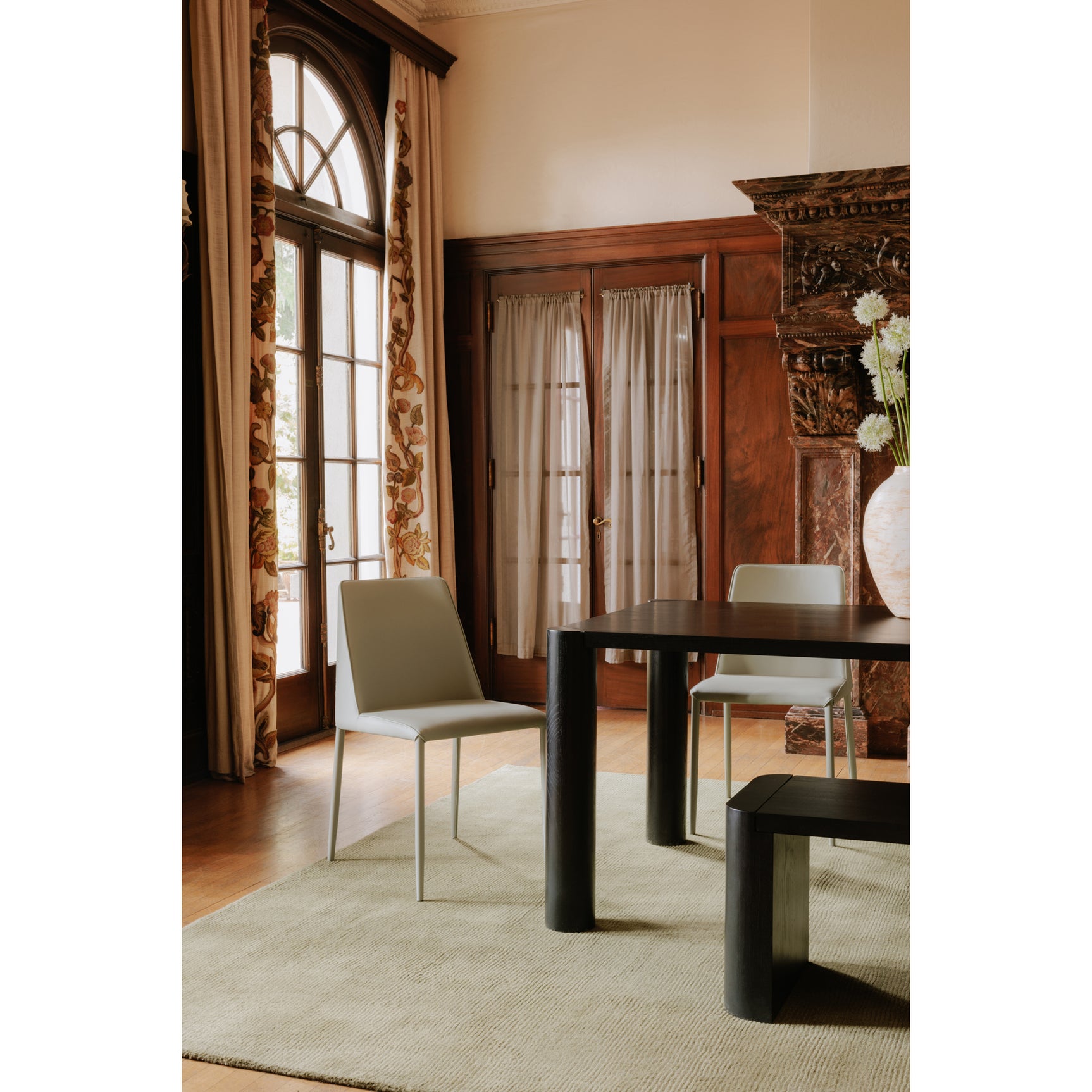 Post Black Small Dining Bench - Ornate Home