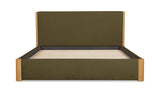 Post Dark Green King Bed Natural Oak - Ornate Home