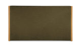 Post Dark Green Queen Bed Natural Oak - Ornate Home