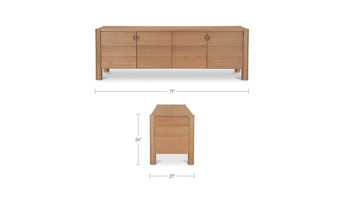 Post Natural Media Unit Oak - Ornate Home