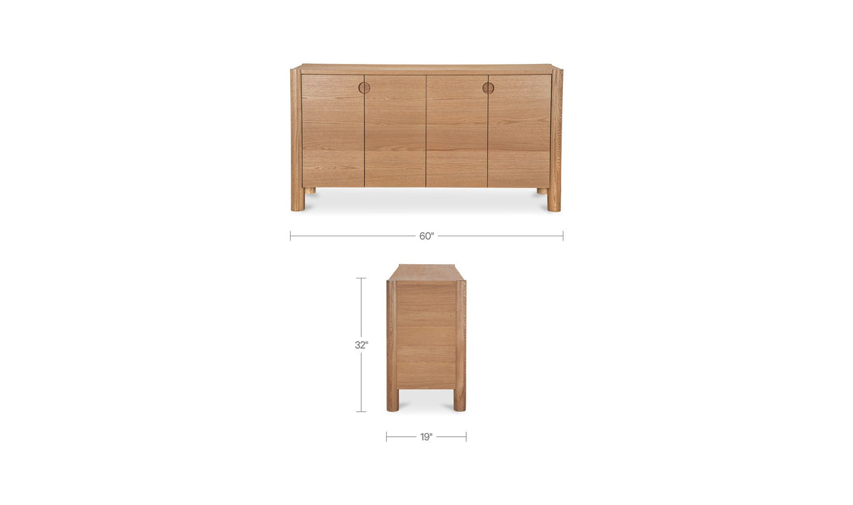 Post Natural Sideboard Oak - Ornate Home