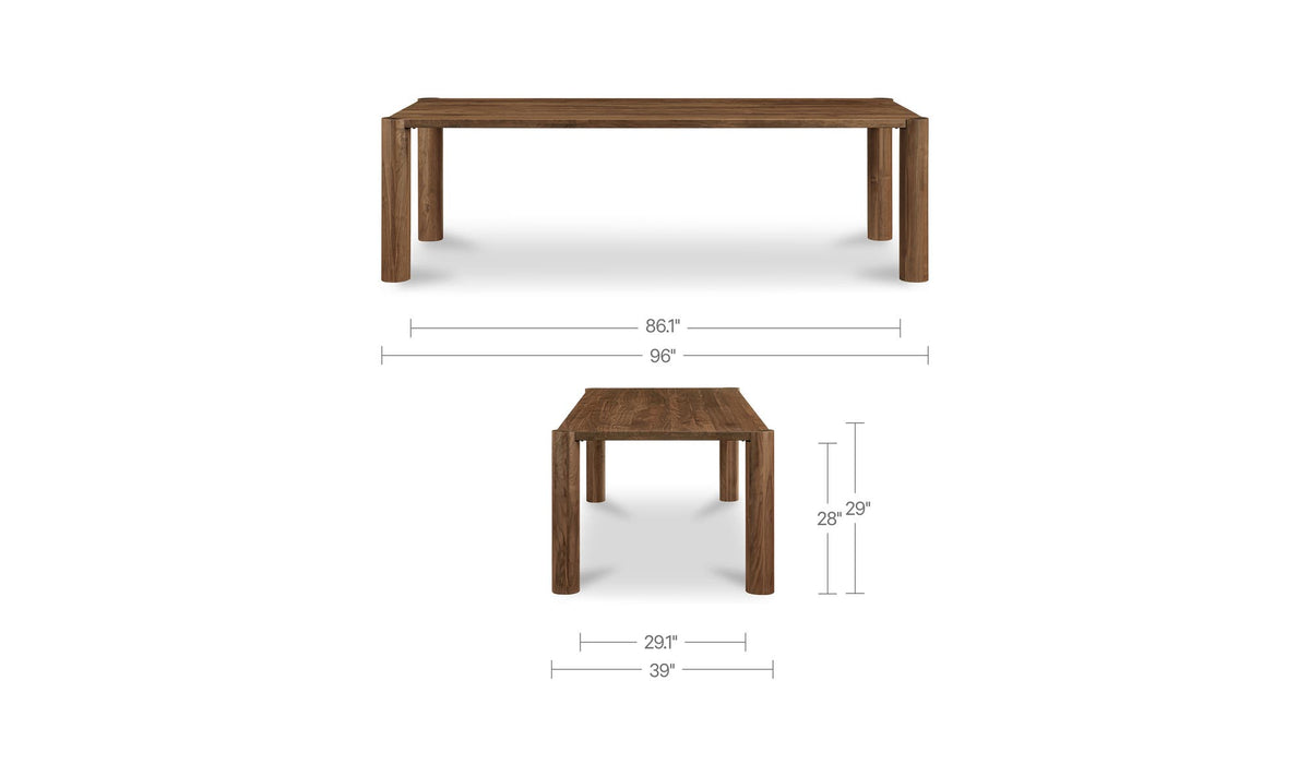 Post Walnut Large Dining Table - Ornate Home