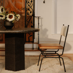 Posta Brown Leather Dining Chair - Ornate Home