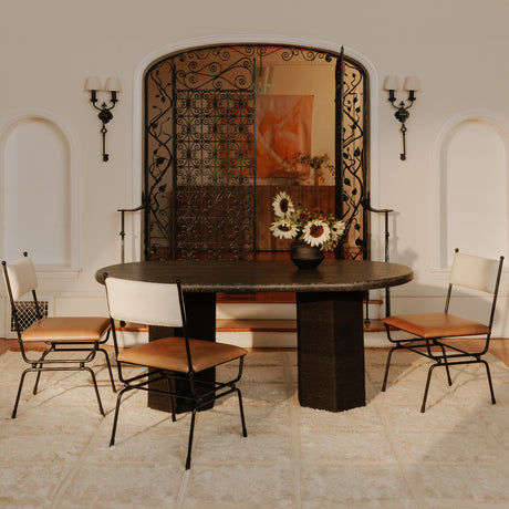 Posta Brown Leather Dining Chair - Ornate Home