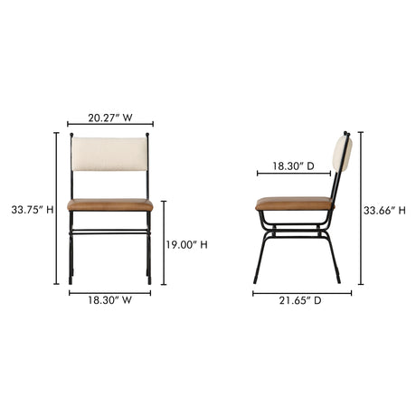 Posta Brown Leather Dining Chair - Ornate Home