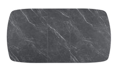 Potero Black 73-inch Faux Marble Extension Leaf Dining Table - Ornate Home
