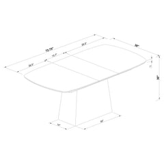 Potero Black 73-inch Faux Marble Extension Leaf Dining Table - Ornate Home