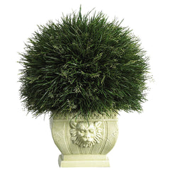 Potted Grass w/White Vase (Indoor/Outdoor) - Ornate Home