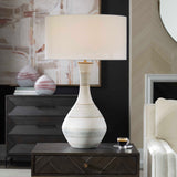 Potter Ivory Blue Striped Table Lamp - Ornate Home