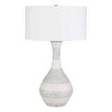Potter Ivory Blue Striped Table Lamp - Ornate Home