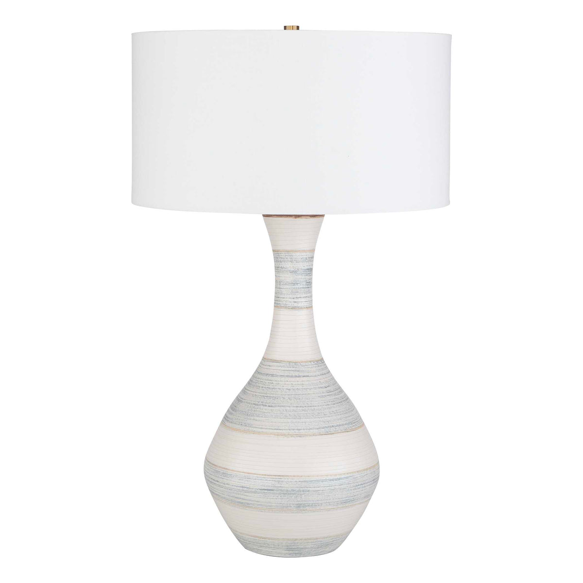 Potter Ivory Blue Striped Table Lamp - Ornate Home