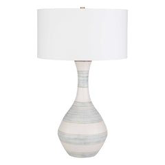 Potter Ivory Blue Striped Table Lamp - Ornate Home