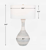 Potter Ivory Blue Striped Table Lamp - Ornate Home
