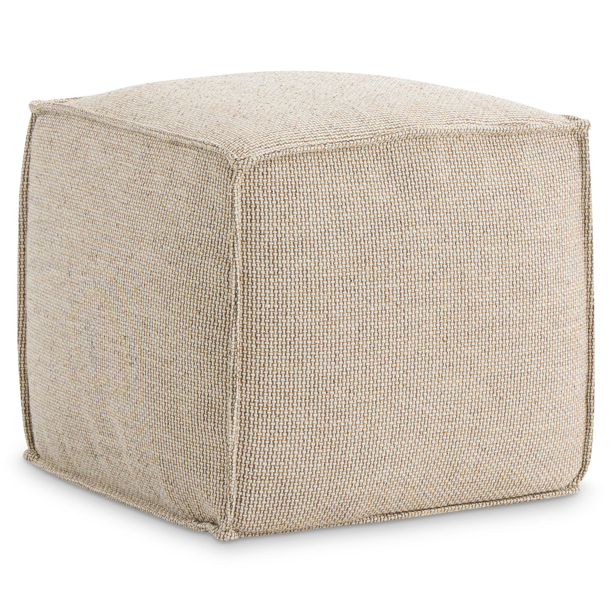 Pouf Ivory Ottoman - Ornate Home