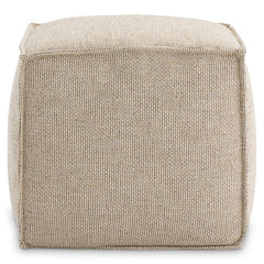 Pouf Ivory Ottoman - Ornate Home