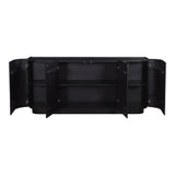 Povera Black 4 Door Sideboard - Ornate Home