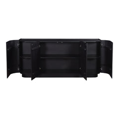 Povera Black 4 Door Sideboard - Ornate Home