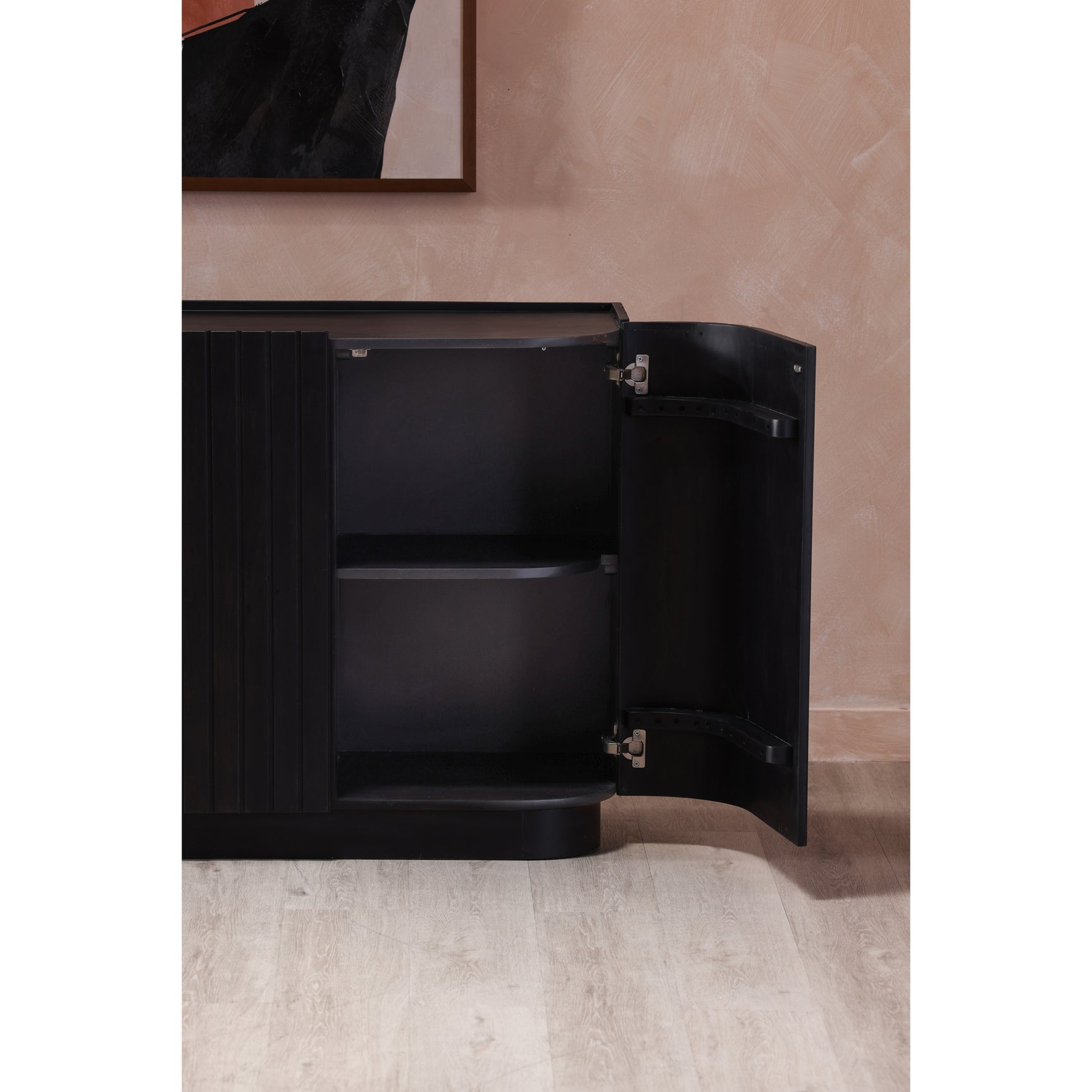 Povera Black 4 Door Sideboard - Ornate Home