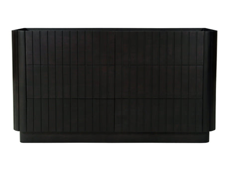 Povera Black 6 Drawer Dresser - Ornate Home