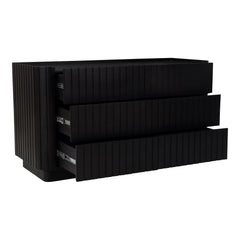 Povera Black 6 Drawer Dresser - Ornate Home
