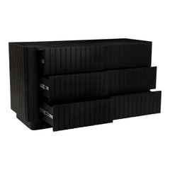 Povera Black 6 Drawer Dresser - Ornate Home