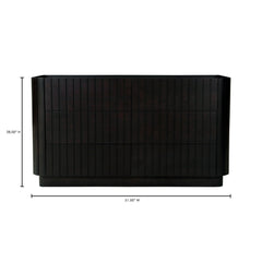 Povera Black 6 Drawer Dresser - Ornate Home