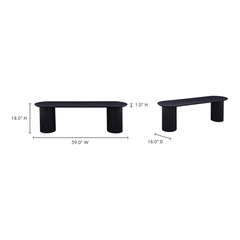 Povera Black Dining Bench - Ornate Home