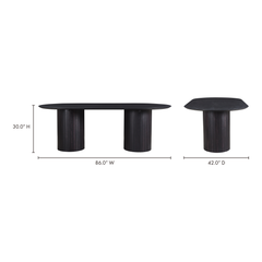 Povera Black Dining Table - Ornate Home