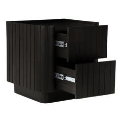 Povera Black Nightstand - Ornate Home