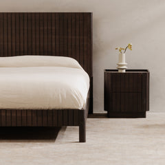 Povera Black Nightstand - Ornate Home