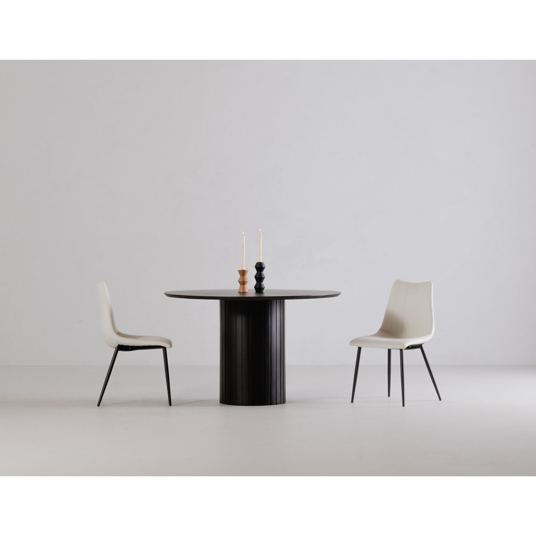 Povera Black Round Dining Table - Ornate Home