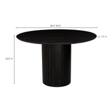 Povera Black Round Dining Table - Ornate Home